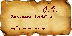 Gerstmayer Ibrány névjegykártya